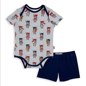 Magnetic Me Oui Oui Amis 2 piece bodysuit and shorts set French bulldog
